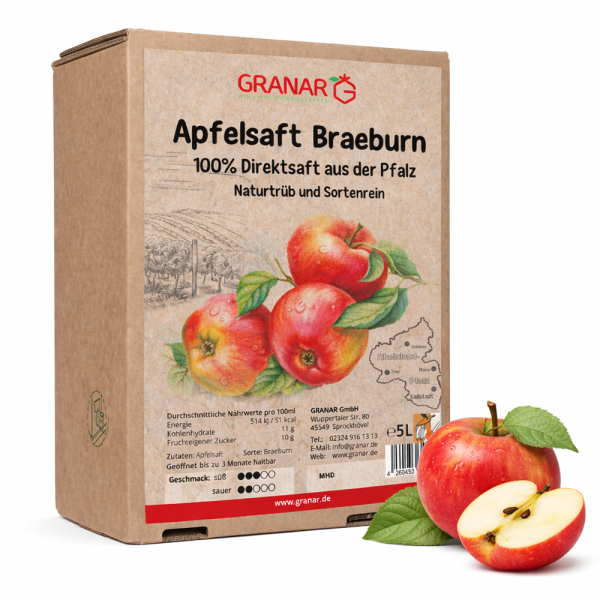 5 Liter-Box Apfel Direktsaft Braeburn aus der Pfalz