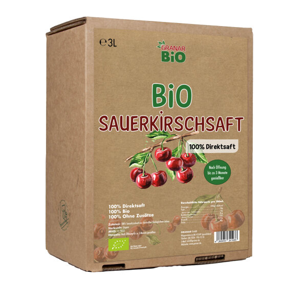 3 Liter Box Bio Sauerkirsche Direktsaft von Granar Bio