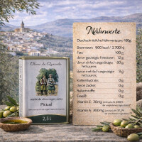 2,5 L Olivenöl aus Spanien, Picual Oliven,Extra Nativ, Olivar de Quesada