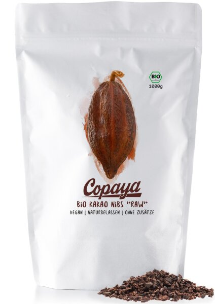 1kg Bio Roh Kakaonibs Naturbelassen von Copaya