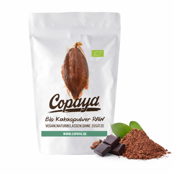 3 x 1kg Bio Roh Kakaopulver, 10-12% Fett, Stark entölt, Rohkakao von Copaya