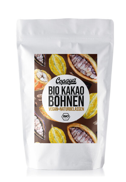 1kg Bio Roh Kakaobohnen von Copaya