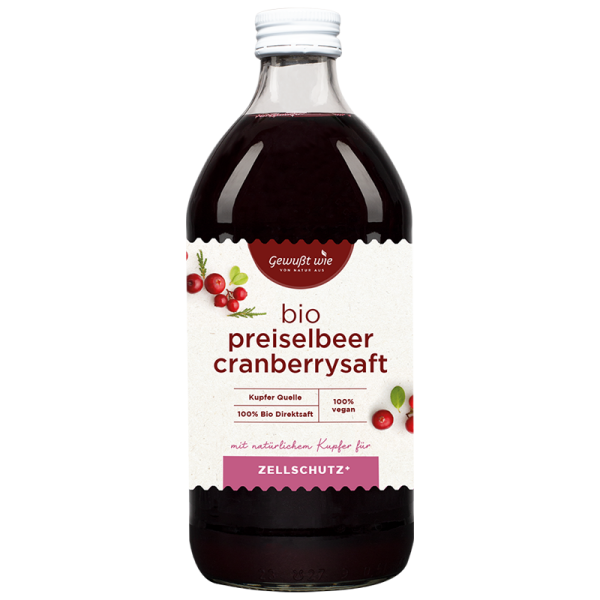 500ml Bio Cranberry Preiselbeer Direktsaft von Gewußt wie