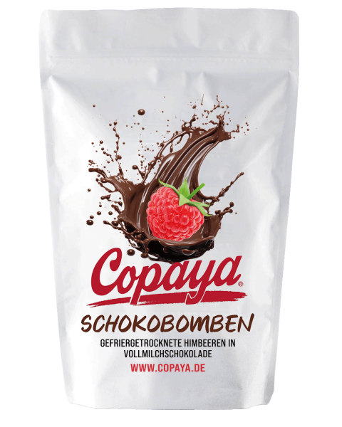Schokobombe Himbeeren in Vollmilchschokolade 500g von Copaya