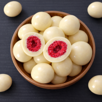 200g Schokobombe Himbeeren in weißer Schokolade