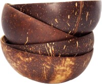 4 x Copaya Coconut Bowl I 100% Naturproukt aus Kokosnuss-Schalen I Smooth poliert