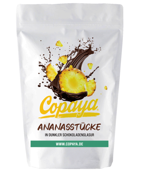 200g Ananasstücke in dunkler Schokoladenglasur von Copaya