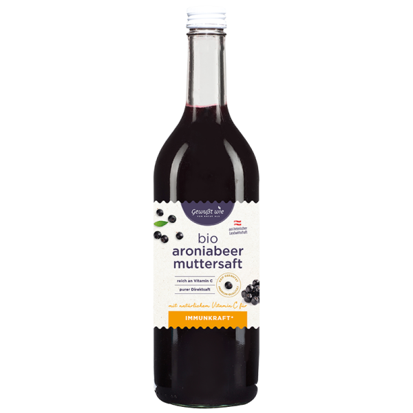 1 x 750ml Bio Aroniabeer Muttersaft von Gewußt wie