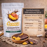 200g Mangostücke in Zartbitterschokolade von Copaya