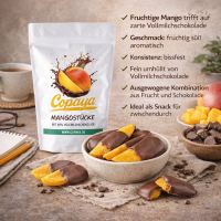200g Mangostücke in Vollmilchschokolade von Copaya