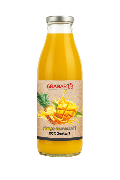 6 x 750ml Premium Mango & Ananas Direktsaft von Granar