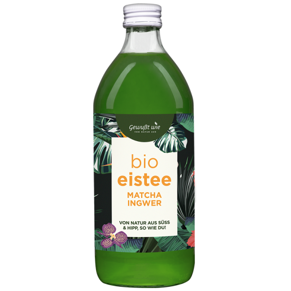 Bio Matcha Ingwer Eistee ohne Zuckerzusatz von Gewusst wie