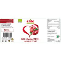 6 x 700ml Bio Granatapfel Direktsaft von Elite Naturel