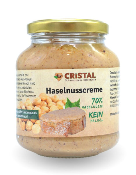 300g Premium Haselnusscreme mit 70% Nussanteil von Cristal (Achtung MHD)